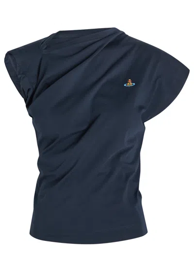 Vivienne Westwood Hebo Asymmetric Cotton T-shirt In Blue