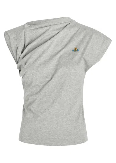 Vivienne Westwood Hebo Asymmetric Cotton T-shirt In Gray