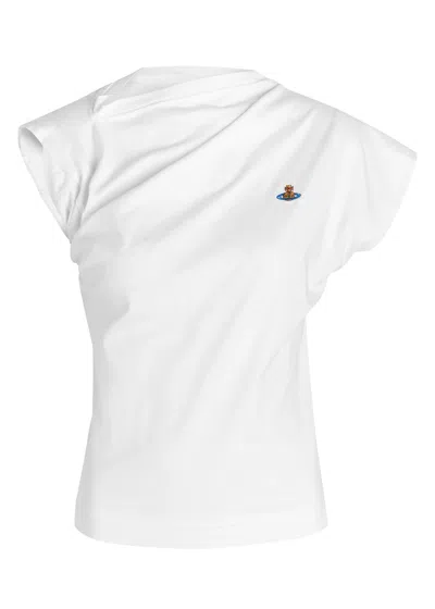 Vivienne Westwood Hebo Asymmetric Cotton T-shirt In White