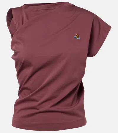 Vivienne Westwood Hebo Asymmetric Cotton Top In Purple