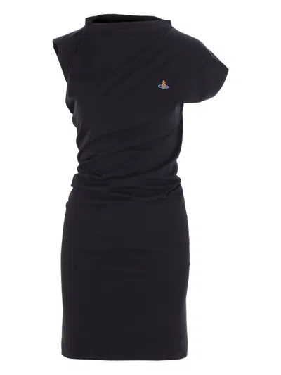 Vivienne Westwood Hebo Asymmetric Dress In Black