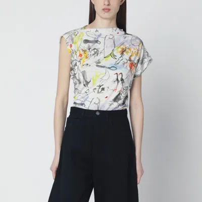Vivienne Westwood Hebo Asymmetric T-shirt With Wonderland Print In Multi