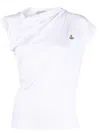 Vivienne Westwood Hebo Draped Cotton Top In White