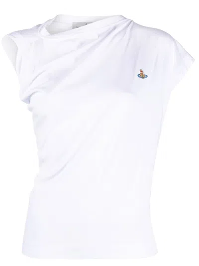 Vivienne Westwood Hebo Draped Cotton Top In White
