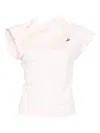 Vivienne Westwood Hebo Draped-shoulder Cotton Top In Pink
