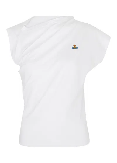 Vivienne Westwood Hebo Logo-embroidered Cotton T-shirt In White