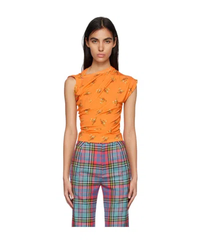 Vivienne Westwood Orange Hebo T-shirt In F303 Orange Hologram