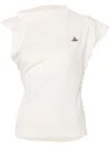 Vivienne Westwood Hebo Asymmetric Cotton Jersey T-shirt In White