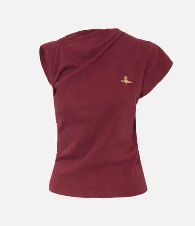 Vivienne Westwood Hebo Top Organic Rib Jersey Tartan Xl Women In Red