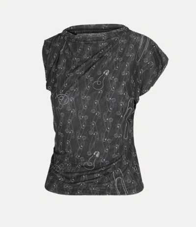 Vivienne Westwood Hebo Top Polyester / Elastane Safety Pin Motif Black M Women