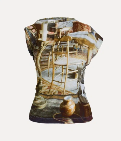 Vivienne Westwood Hebo Top Viscose / Elastane Original "salon" Motif Xs Women