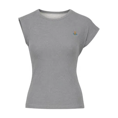 Vivienne Westwood Ribbed Cotton-blend T-shirt In Gray