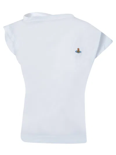 Vivienne Westwood Hebo Asymmetric Cotton Jersey T-shirt In White