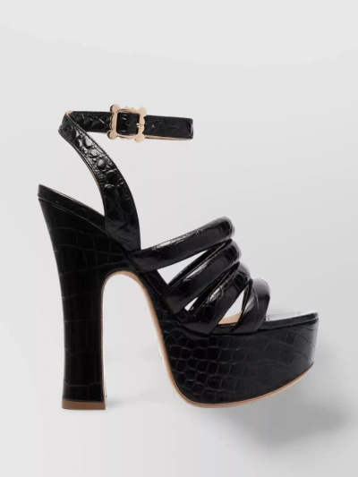 Vivienne Westwood Heeled Crocodile Platform Sandals In Black