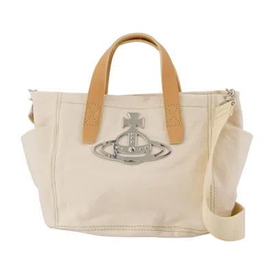 Vivienne Westwood Henry Small Shopper Bag -  - Cotton - Beige
