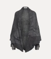 Vivienne Westwood Hi-vis Poncho Scarf Alpaca Blend Reflective-grey One Size Unisex In Reflective-grey
