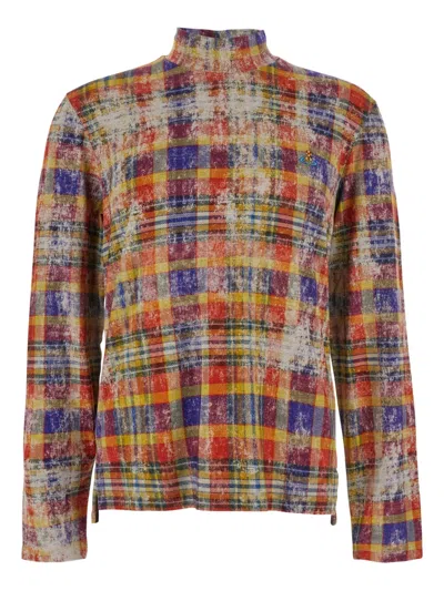 VIVIENNE WESTWOOD HIGH-NECK CHECK SWEATER