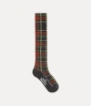 Vivienne Westwood High Sock Tartan Red 6-8 Unisex
