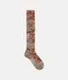 Vivienne Westwood High Sock Toile De Jouy Sand 4-5 Unisex In Multi