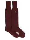 Vivienne Westwood High Socks With Orb Embroidery In Red