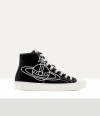 Vivienne Westwood High Top Canvas Plimsoll Cotton Canvas Black 5-38 Women In Black