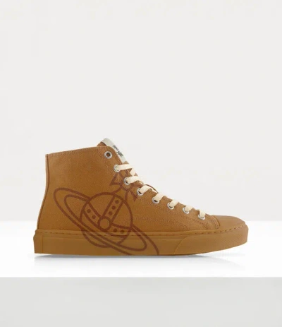Vivienne Westwood High Top Canvas Plimsoll Cotton Canvas Honey 11-45 Men