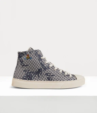 Vivienne Westwood High-top Plimsoll Print Classic Shirt Gingham-vw-black 10-44 Men