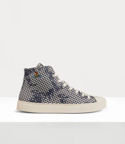 Vivienne Westwood High-top Plimsoll Print Classic Shirt Gingham-vw-black 3-36 Women