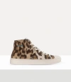 Vivienne Westwood High-top Plimsoll Printed Canvas Leopard 6-39 Women In Brown