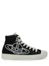 Vivienne Westwood Black Plimsoll High Top Canvas Sneakers In Black