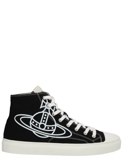 Vivienne Westwood High Top Canvas Plimsoll Cotton Canvas Black 11-45 Men