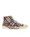 Vivienne Westwood High Top Plimsoll Tartan Canvas Mc-haze 7-40 Women In Nude