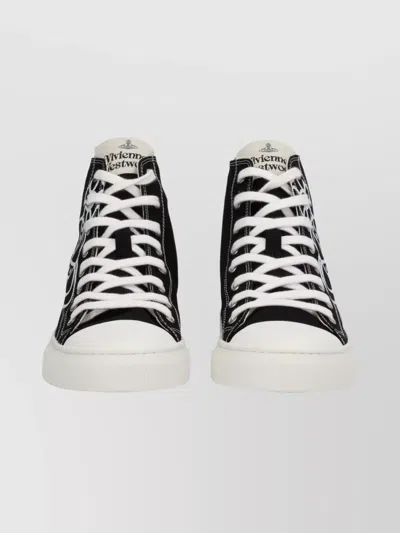 Vivienne Westwood High Top Canvas Plimsoll Cotton Canvas Black 11-45 Men