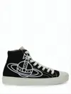 Vivienne Westwood High-top Sneakers With Graphic Emblem And Textured Sole In Black