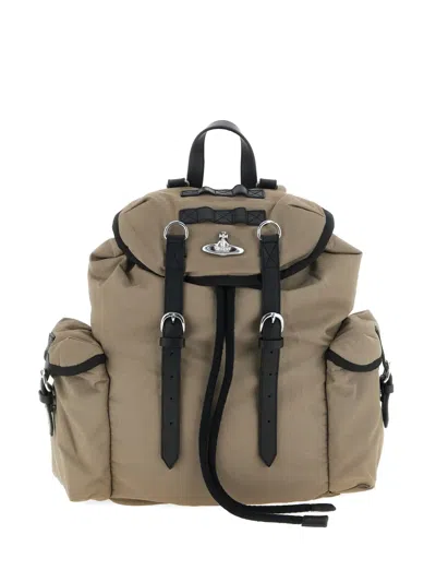 Vivienne Westwood Highland Padded Logo-detail Backpack In Brown