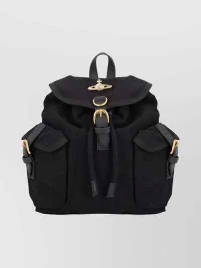 Vivienne Westwood Highland Travel Backpack Featuring Multiple Pockets In Black