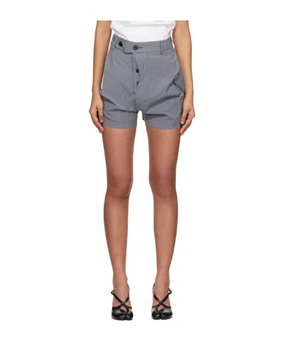 Vivienne Westwood High-waist Checked Shorts In Gray