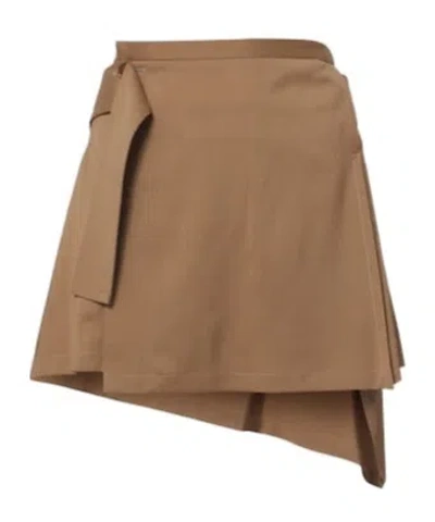 Vivienne Westwood High-waisted Asymmetrical Wool Skirt, In Brown