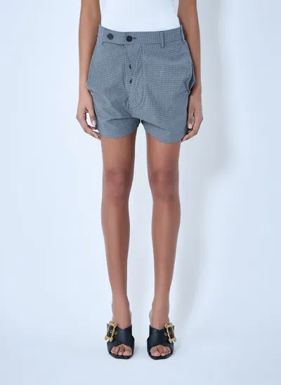 Vivienne Westwood High-waisted Checkered Shorts In Blue