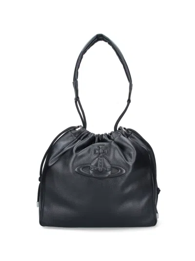Vivienne Westwood Hilary Large Bucket Bag In Black
