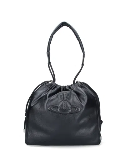 Vivienne Westwood 'hilary' Large Bucket Bag In Black