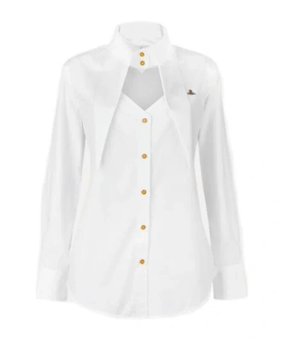 Vivienne Westwood Hollow-out Long-sleeved Shirt In White