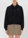 Vivienne Westwood Cropped Black Hoodie With Zipper Closure And Ribbed Details In Brown