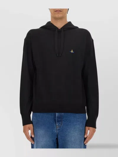 Vivienne Westwood Hooded Logo Sweatshirt With Ribbed Finish