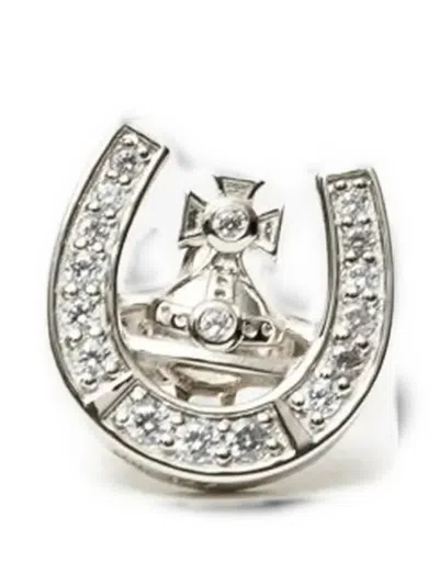 Vivienne Westwood Horace Orb Stud Earring In Black