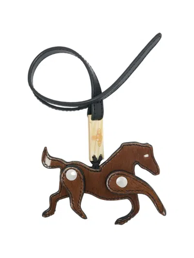 Vivienne Westwood Horse Charm Keyring In Green