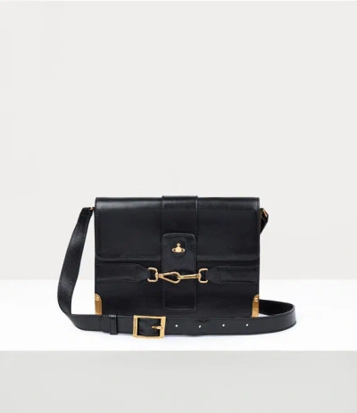 Vivienne Westwood Horsebit Bella Medium Crossbody In Black