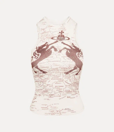 Vivienne Westwood Horses 90s Vest Rib Jersey White Xxl Unisex In Neutral