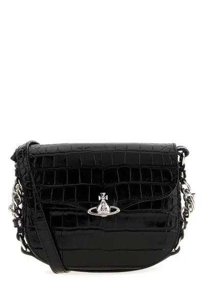 Vivienne Westwood Hunter Flap Crossbody Bag In Black
