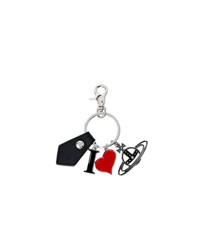 Vivienne Westwood I Love Orb Keyring In Black